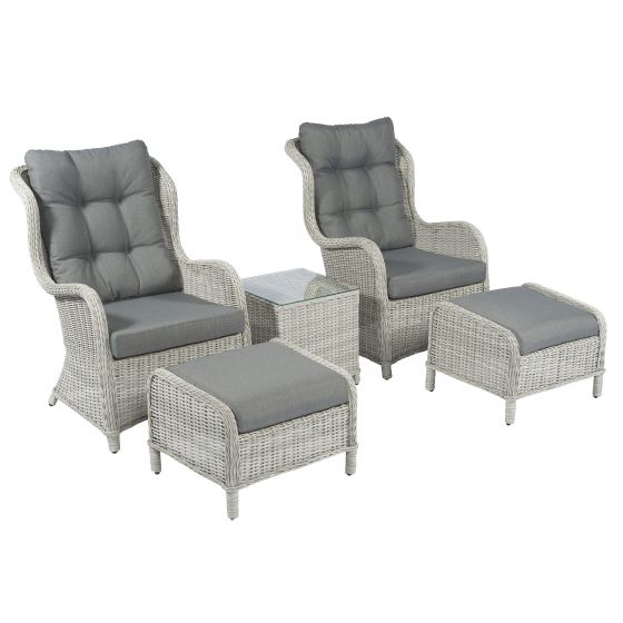 Loungeset Kingset "Bermuda" Rio Polyrattan grau | Heuts