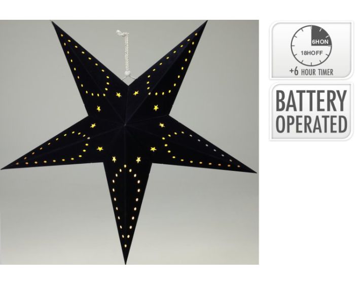 Weihnachtsstern LED Schwarz 45 cm Papier | Weihnachtssortiment