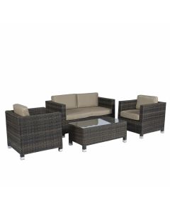 Loungeset Polyrattan-Sitzecke Braun Pure Garden & Living