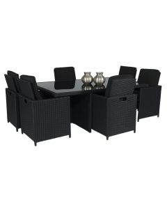 Esstischgruppen 6 personen "Cube XL" Schwarz - Pure Garden & Living