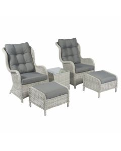 Loungeset Kingset "Bermuda" Rio Polyrattan grau