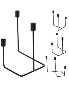 Kerzenständer 3 x 22 x 25 cm schwarz