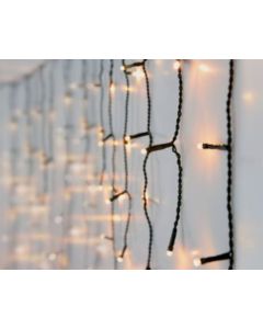 Lichterkette Weihnachten LED Eiszapfen - 100 LED - Warmweiß - Koppelbar – Schwarzes Kabel – Drinnen/draußen (IP44)