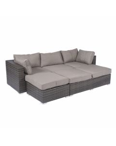 Loungeset & Lounge Insel "Tripoli" Polyrattan grau - Pure Garden & Living 