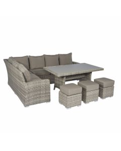 Ecksofa Loungeset Polyrattan "Monaco" - Cappucino Naturel - Pure Garden & Living