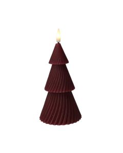 LED kerze Weihnachtsbaum 20cm dunkelrot