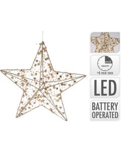 LED-beleuchteter Weihnachtsstern 30cm gold diamant