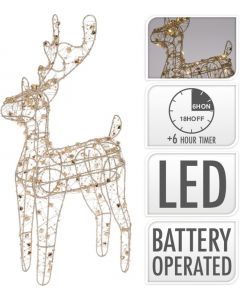 LED-beleuchtetes Rentier 24x37cm gold