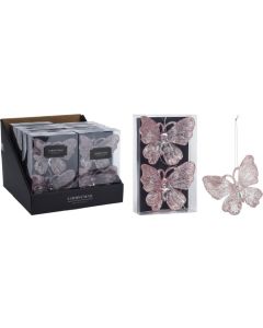 Hängende Deko Schmetterlinge rosa 11cm 2 Stück