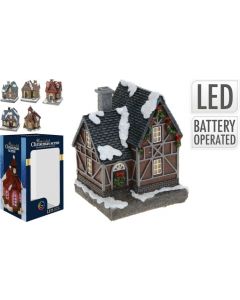 Weihnachtshaus mit weißer LED-Beleuchtung