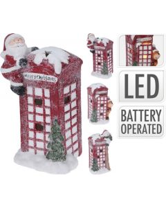 Dekorative Keramik Weihnachten Telefonhäuschen - 31cm