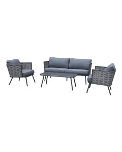 Sessel-Sofa Lounge Set "Yvonne" - Anthrazit - Pure Garden & Living