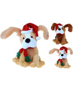 Weihnachtshund 25cm mit Schal