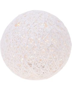 Dekorative LED beleuchtete Glitterkugel weiß 15cm