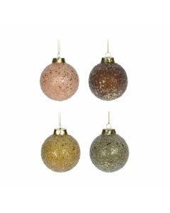 Weihnachtskugel Set mit Sternen 80mm