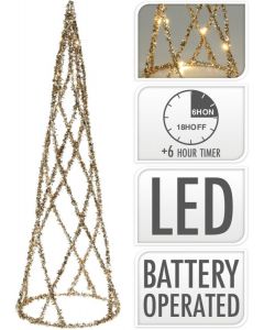 LED-beleuchtete Pyramidenform 40cm gold