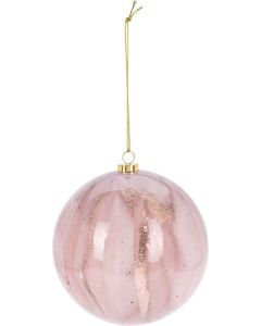Weihnachtskugel 10cm marmor-rosa
