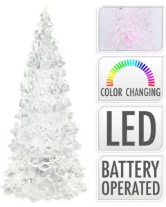Weihnachtsbaum Acryl Bunt LED 17 cm