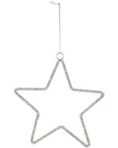 Hängedekoration Stern 10 cm silber