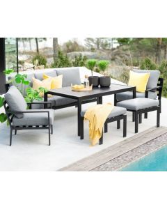 Dining Loungeset "Eva" - Aluminium grau - Pure Garden & Living
