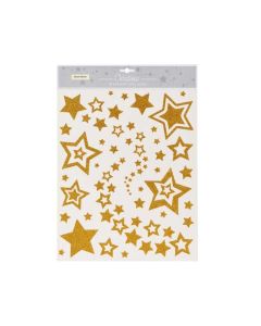 Fensteraufkleber Goldsterne 30x42cm - verschiedene Designs
