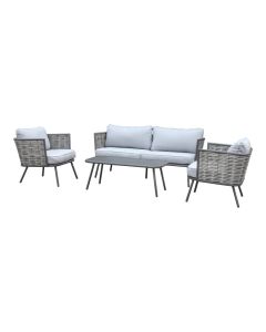 Sessel-Sofa Lounge Set "Yvonne" - Grau - Pure Garden & Living