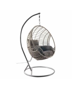 Hängestuhl "Brisbane" grau Polyrattan - Pure Garden & Living