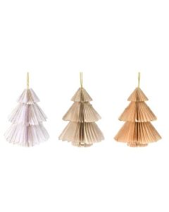 Hängendes Deko-Weihnachtsbaum Papier 80mm verschiedene Farben