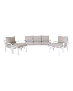 Dining Loungeset "Eva" - Aluminium weiß - Pure Garden & Living