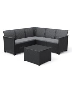 Keter Emma Ecklounge-Set Graphit - 5 Personen