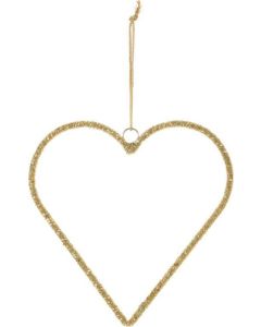 Hängedekoration Herz 10 cm gold