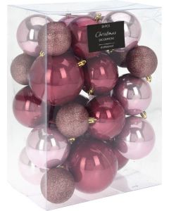 Weihnachtskugel 26 Stück rosa