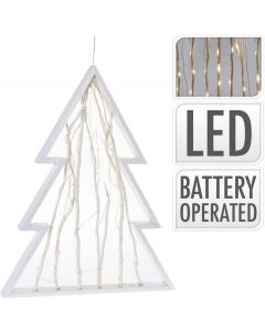 Weihnachtsbaum 48cm Weißes Holz 30 LEDs batteriebetrieben