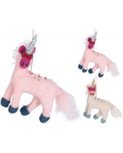 Einhorn Wolle Hängedeko 14 cm 2 Sorten