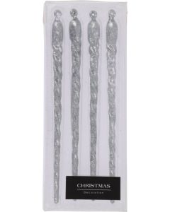 Eiszapfen 21cm 4 Stück silber