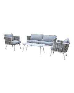 Sessel-Sofa Lounge Set "Yvonne" - Weiß - Pure Garden & Living