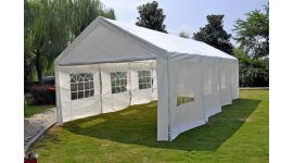 Partyzelt 4x8m PE 160 gr/m2 Deluxe weiß