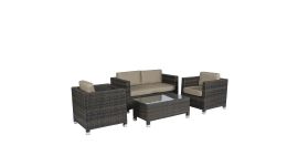 Loungeset Polyrattan-Sitzecke Braun Pure Garden & Living