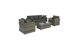 Loungeset Sofagruppe Polyrattan "Cairo" - Elegant grau - Pure Garden & Living 