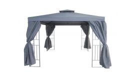 Borneo Gartenpavillon 3 x 3 Meter hellgrau Pure Garden & Living