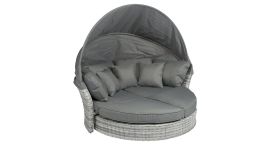 Sonneninsel & Loungebett "Savanna" - Mix grey Weiß/Grau - Pure Garden & Living