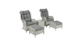 Loungeset Kingset "Bermuda" Rio Polyrattan grau