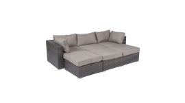 Loungeset & Lounge Insel "Tripoli" Polyrattan grau - Pure Garden & Living 