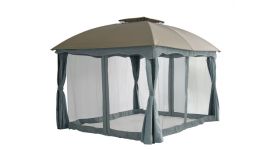 Barbados Gartenpavillon 3x3,65 Meter Taupe/grau Pure Garden & Living