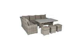 Ecksofa Loungeset Polyrattan "Monaco" - Cappucino Naturel - Pure Garden & Living