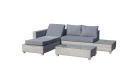 Polyrattan Eckloungemöbel "Cebu" grau