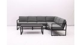 Ecklounge-Set "Dubai" - Schwarz - Pure Garden & Living