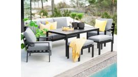 Dining Loungeset "Eva" - Aluminium grau - Pure Garden & Living