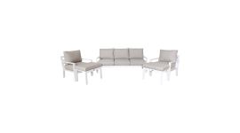 Dining Loungeset "Eva" - Aluminium weiß - Pure Garden & Living