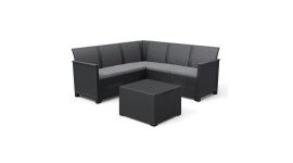 Keter Emma Ecklounge-Set Graphit - 5 Personen